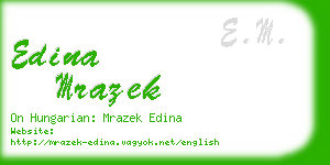 edina mrazek business card